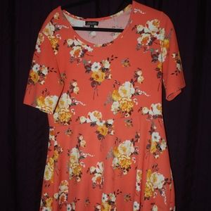 J is for Justify Orange Flower Dress XL